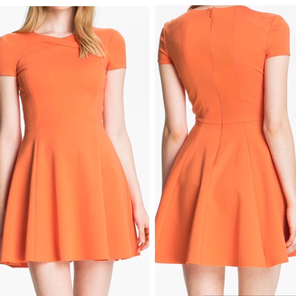Halston Heritage Crisscross Neck Ponte Knit Dress